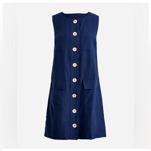 J.Crew Button-front shift dress in linen